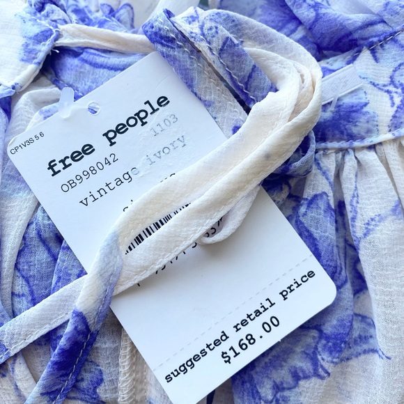 FREE PEOPLE Vintage Ivory Long Sleeve Midi Dress - Picture 6 of 8